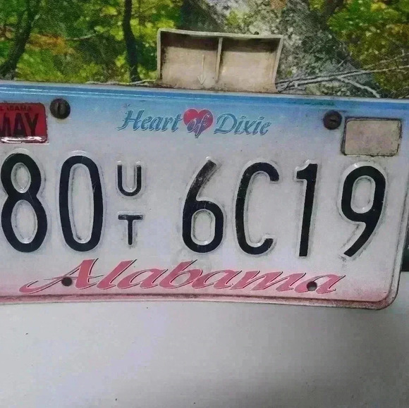 Vintage Alabama License Plate Heart Of Dixie Letters & Numbers  May - Picture 1 of 3